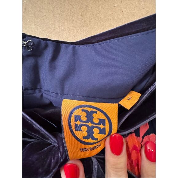 Silk Tory Burch Skirt with Velvet Bow - Picture 7 of 8